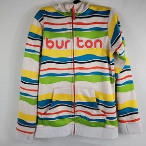 Burton Snowboards Full-Zip Colored Striped Hoodie Jacket Youth size Large